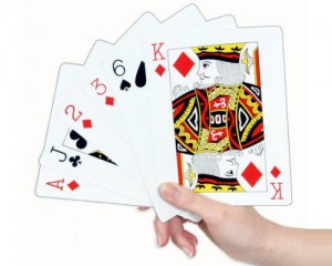 Det er spillkort som benyttes når man spiller f.eks. bridge og poker.