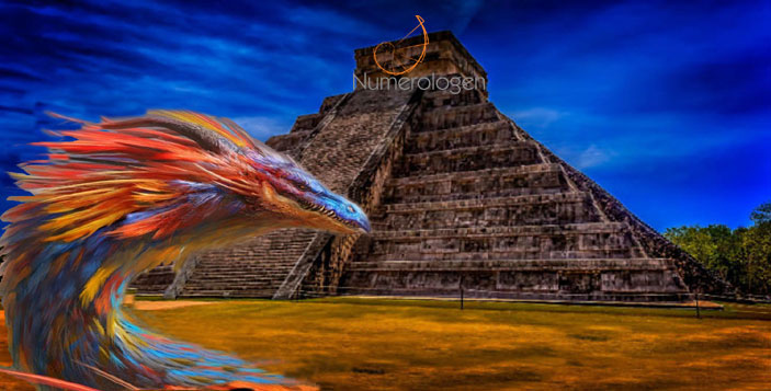 KUKULTAN-PYRAMIDEN, EN KODET KALENDER. Quetzalcoatl gjenkomst. (A)