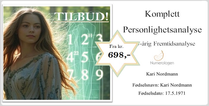 TILBUD NUMEROLOGISKE ANALYSER. Spar kr. 100!